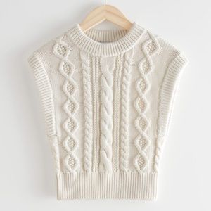 & Other Stories Fitted Cable Knit Vest